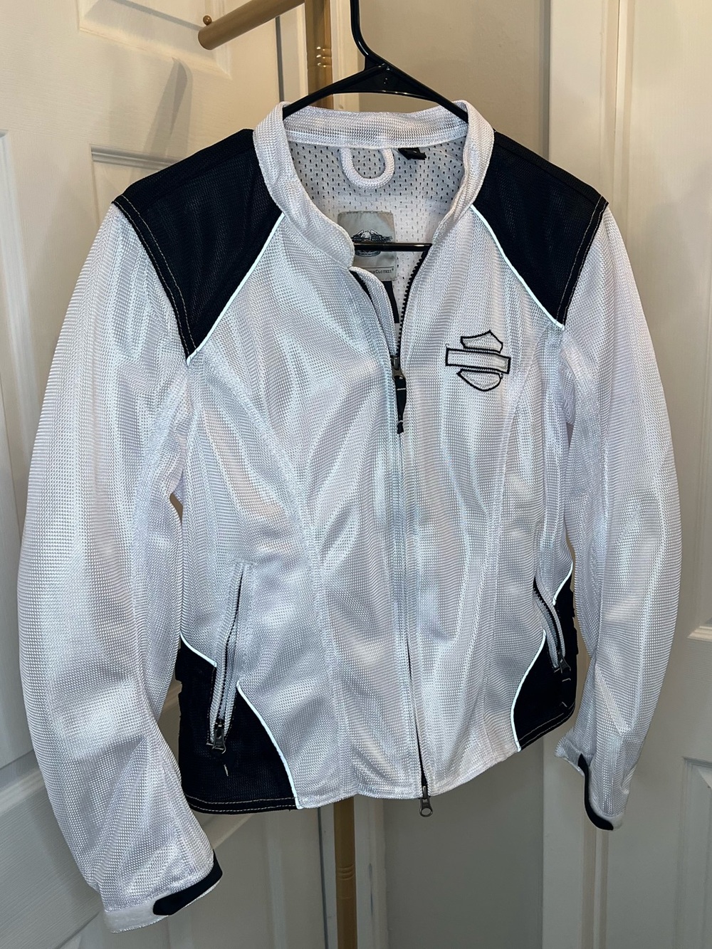 Harley-Davidson Women's White and Black Mesh Riding Jacket